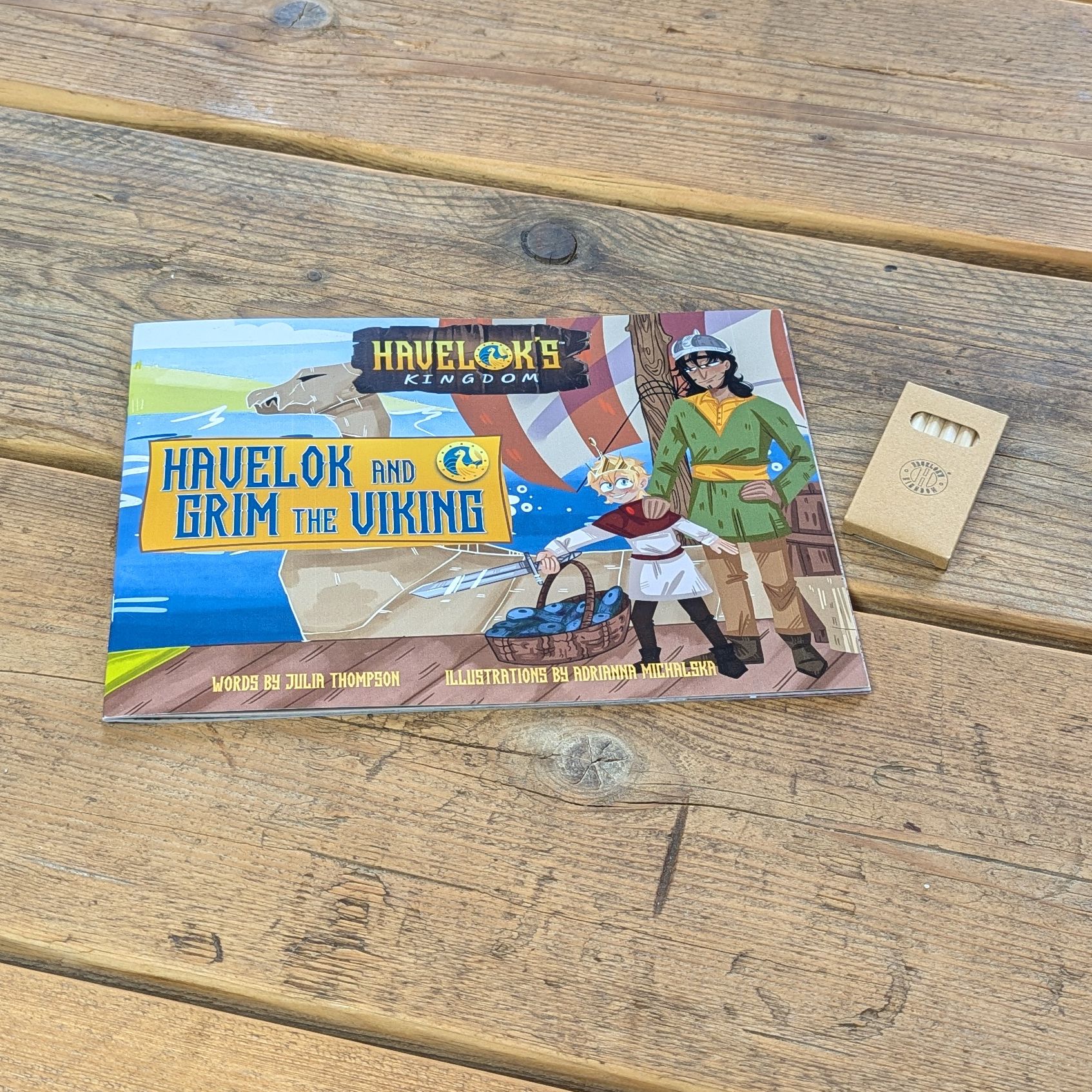Havelok's Kingdom story book with pencil crayons