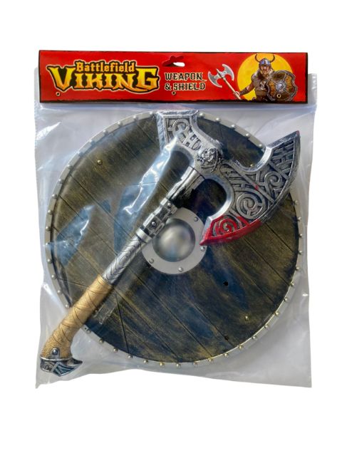 Viking Battle Axe and Shield Set