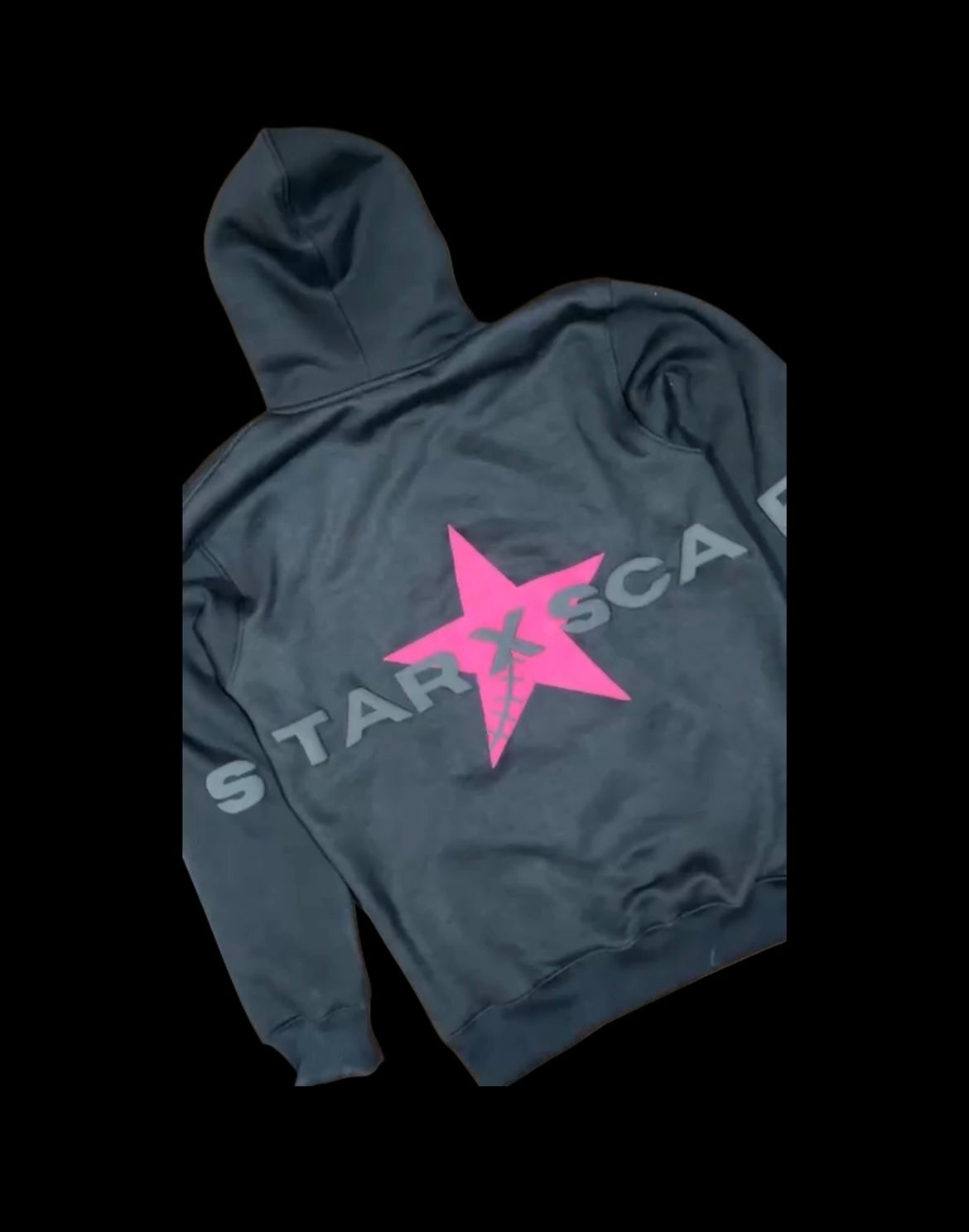 STAR X SCAR PINK AND BLACK HOODIE