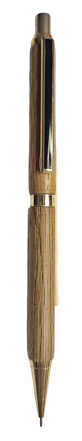 Slim-line pen and pencil set in oak