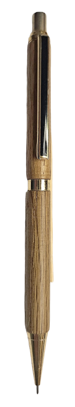 Slim-line pen and pencil set in oak