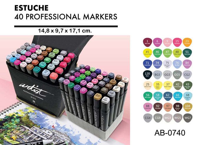 Estuche luxury canvas gama artist 40 colores