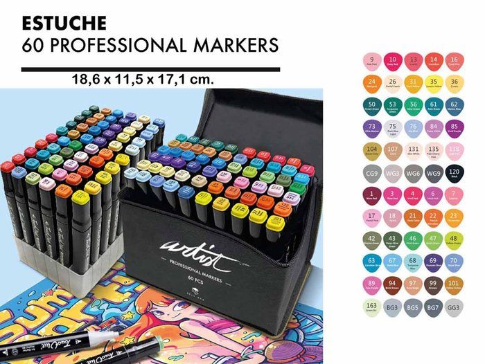 Estuche luxury canvas gama artist 60 colores