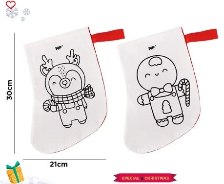 Calcetin navideño y rotuladores