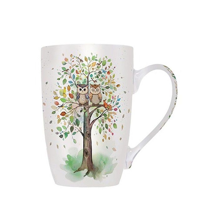 Taza xl 445 ml + caja regalo búhos