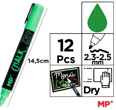Marcador tiza líquida , limpieza en seco