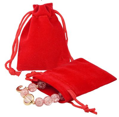 Red Velvet Jewelry Pouch - Small