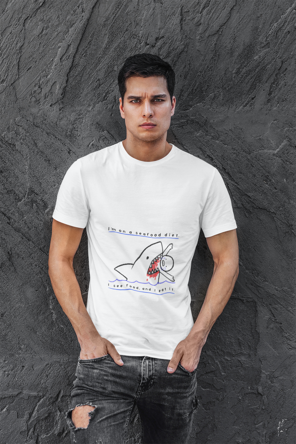 Seafood Diet Classic Tee, Funny Quote T-shirt, Foodie T-shirt, Humorous Foodie Tshirt, Unique Foodie Gift Idea