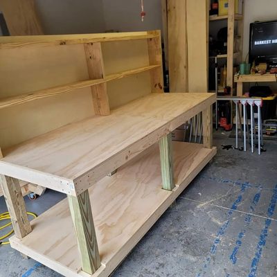 ​Custom 3ft x 8ft Workbench with 2in x 8in Shelving