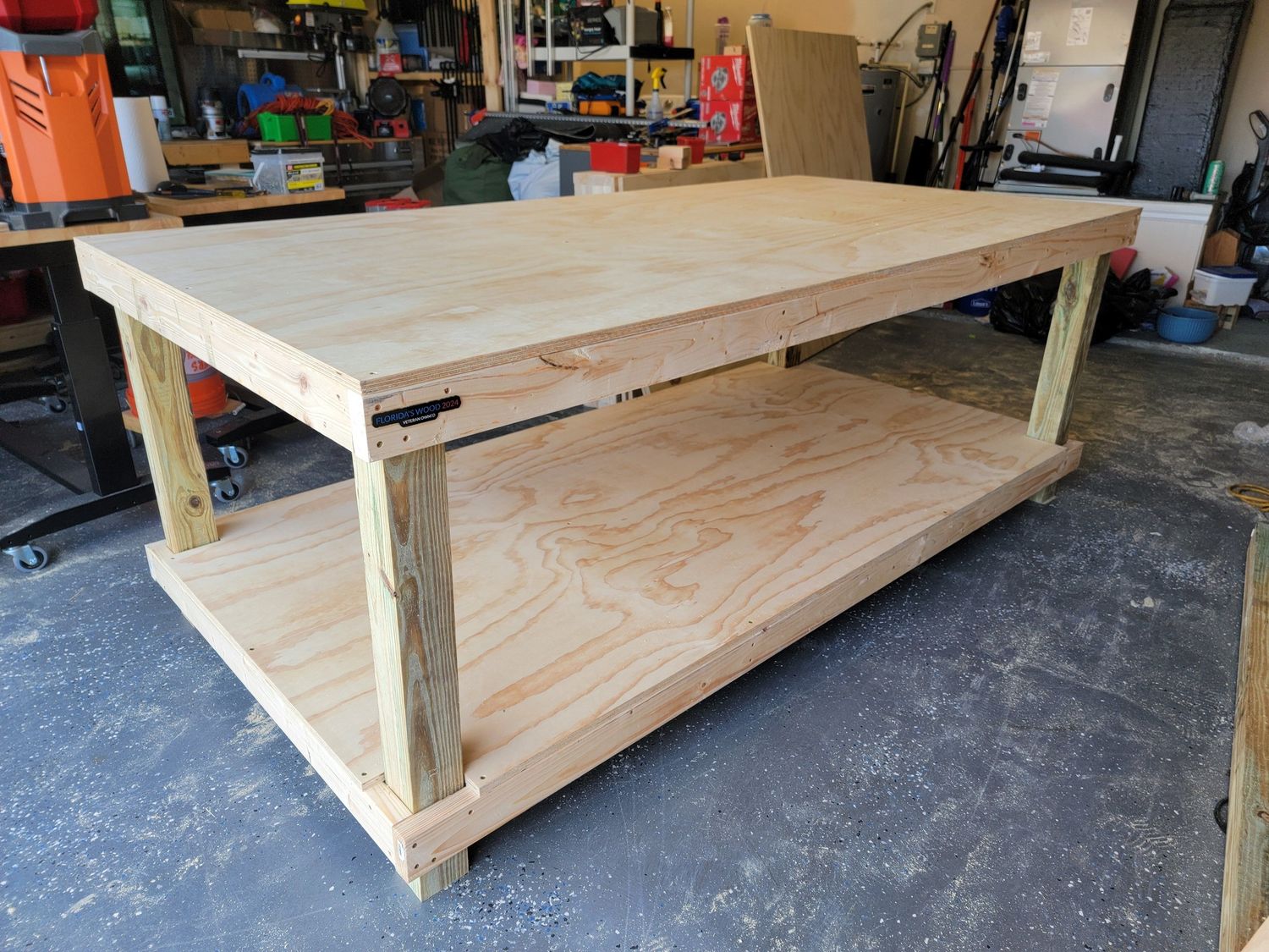Custom 4ft x 8ft Workbench with Pressure Treated 4x4 Legs