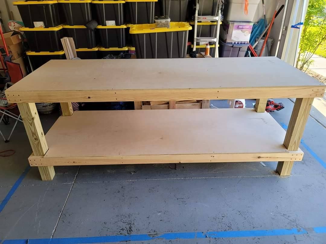 Custom 3ft x 8ft Workbench with Pressure-Treated 4x4 Legs