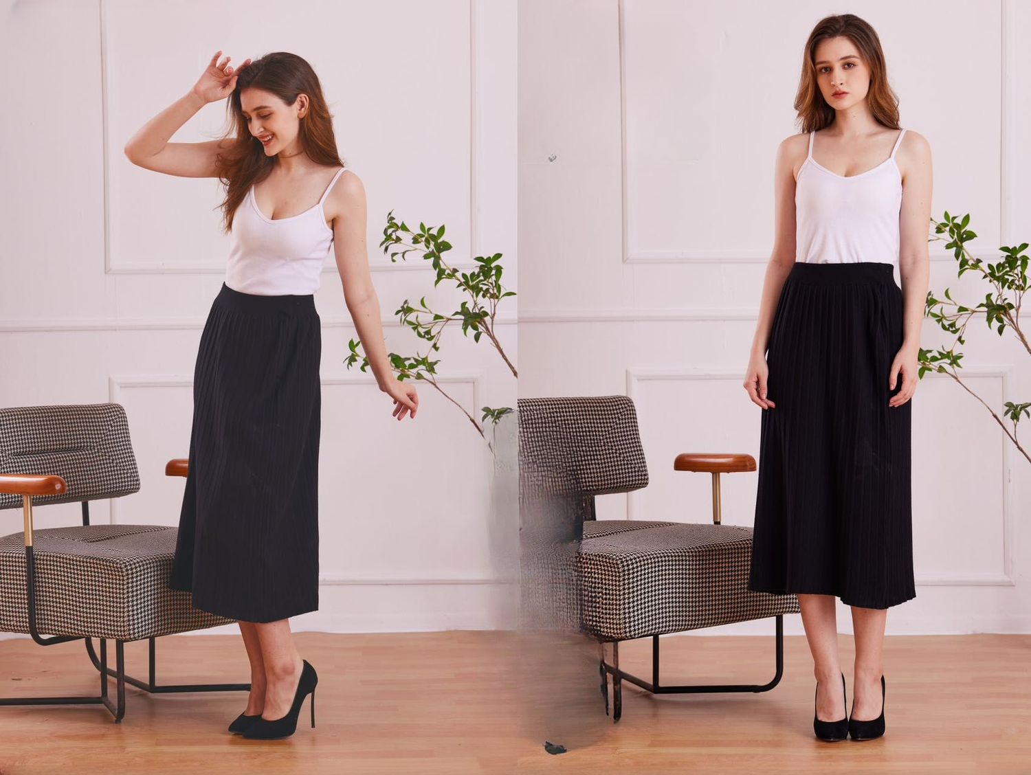 Falda plisada (2 piezas)