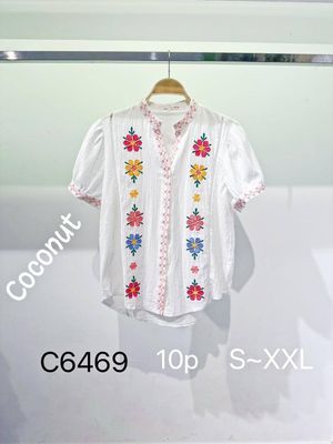 Blusa bordada flores (5 unidades)