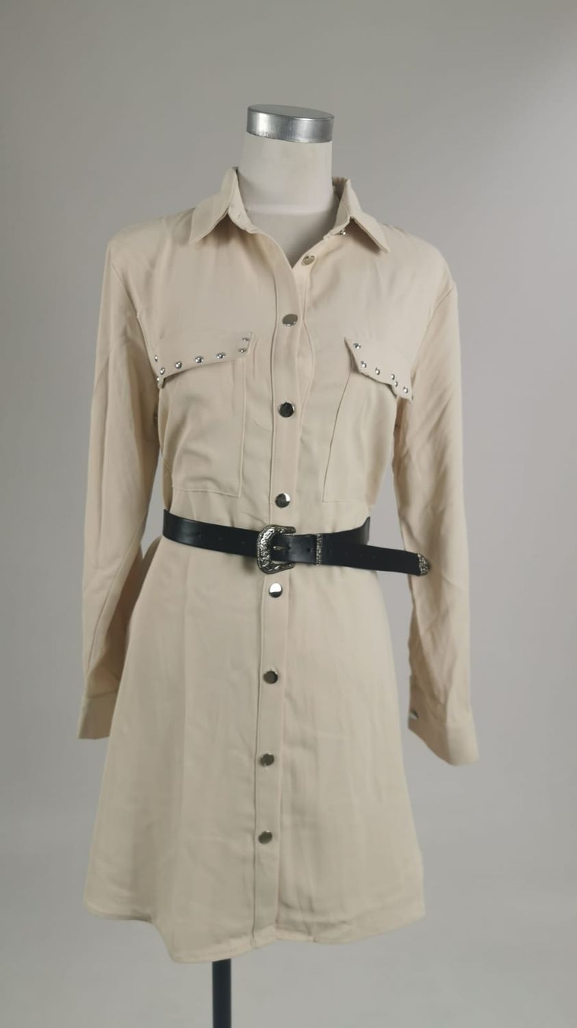 Vestido camisero cinturón (2 piezas)