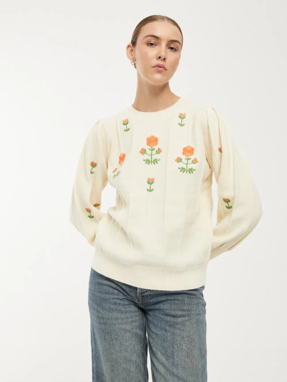 Jersey punto flores (2 piezas)