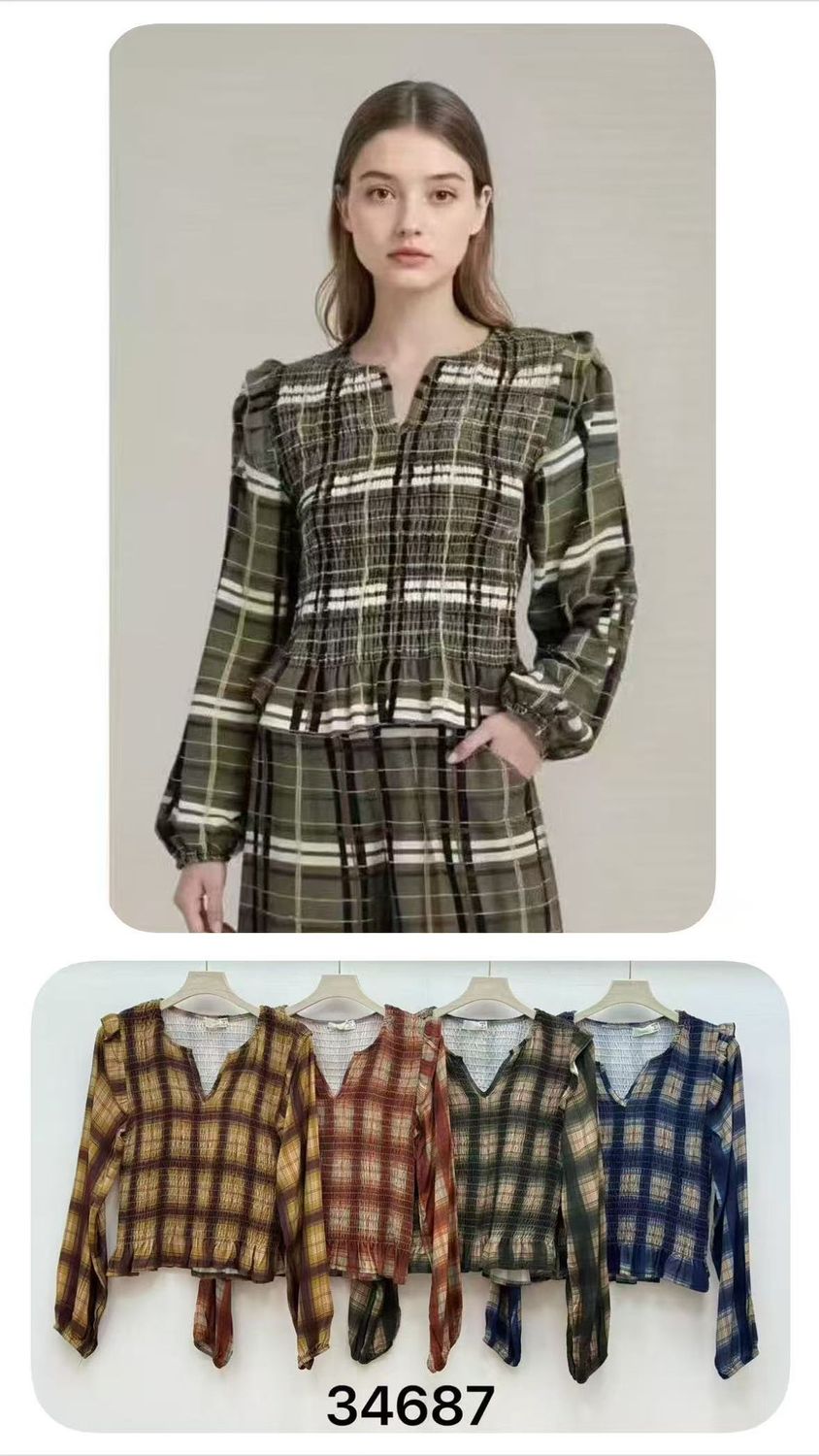 Blusa cuadros (2 piezas)