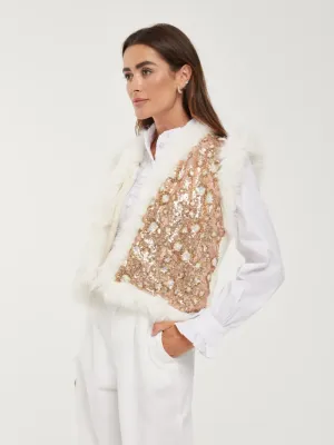 Chaleco lentejuelas pelo (1 unidad)