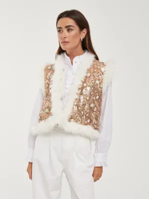 Chaleco lentejuelas pelo (1 unidad)