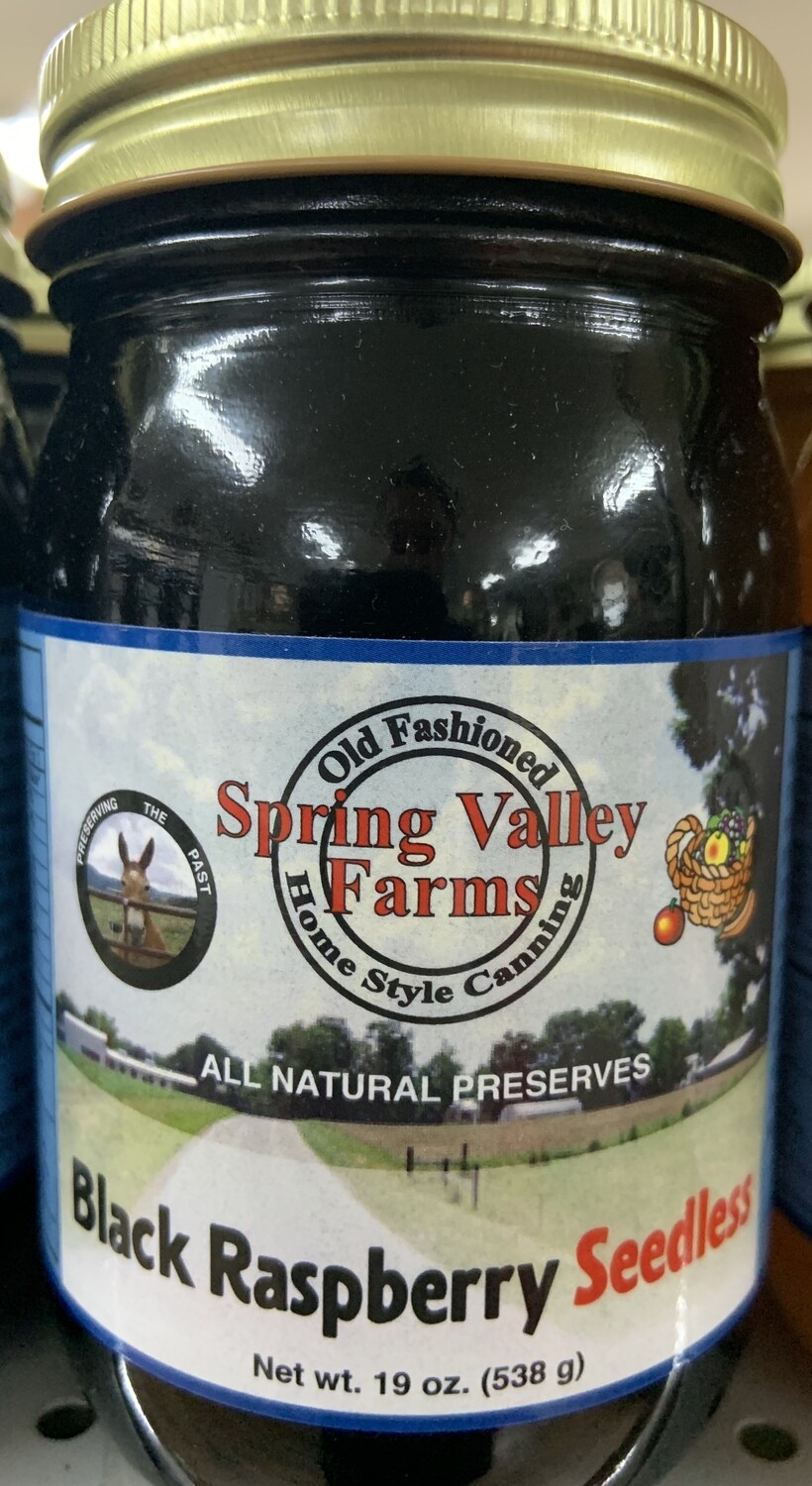 Spring Valley Farms Black Raspberry Seedless Preserves 19oz