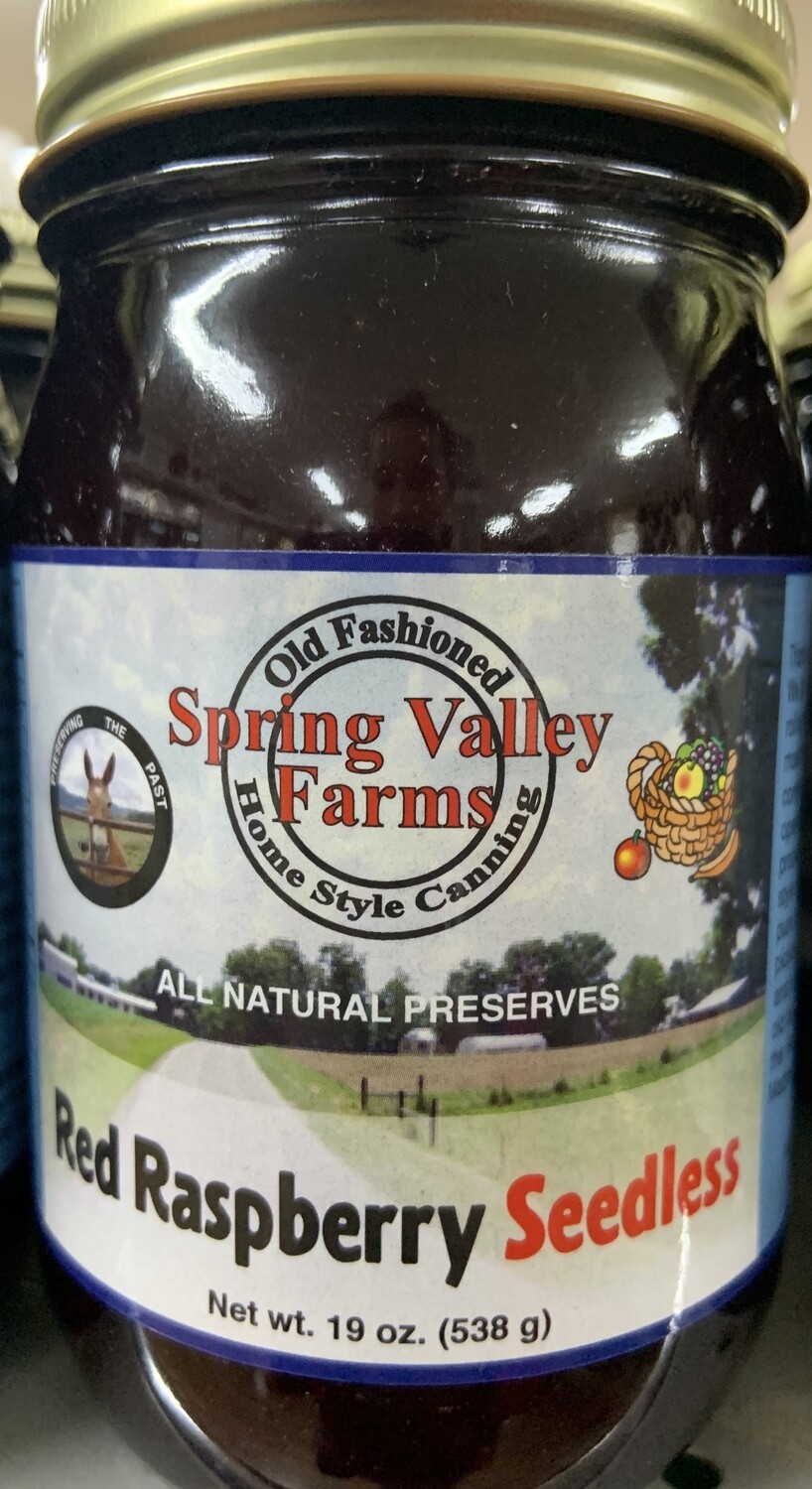 Spring Valley Farms Red Raspberry Seedless Preserves 19oz