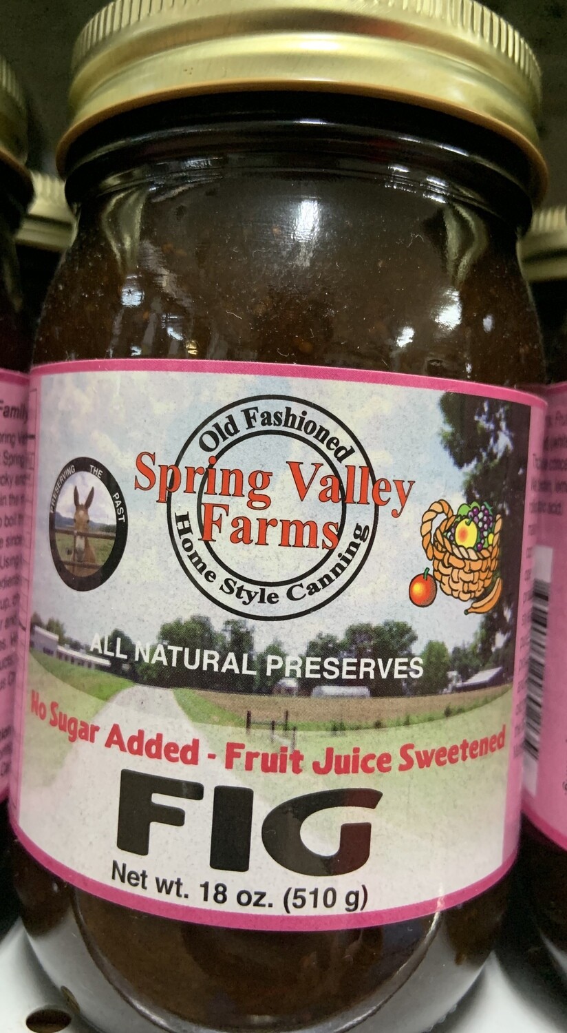 Spring Valley Farms No Sugar Added Fruit Juice Sweetened Fig Jam 19oz