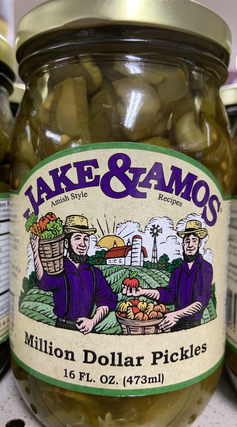 Jake & Amos Million Dollar Pickles 16 oz