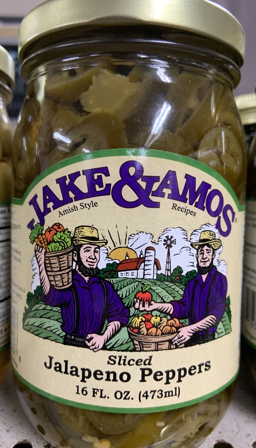 Jake & Amos Sliced Jalapeno Peppers 16 oz