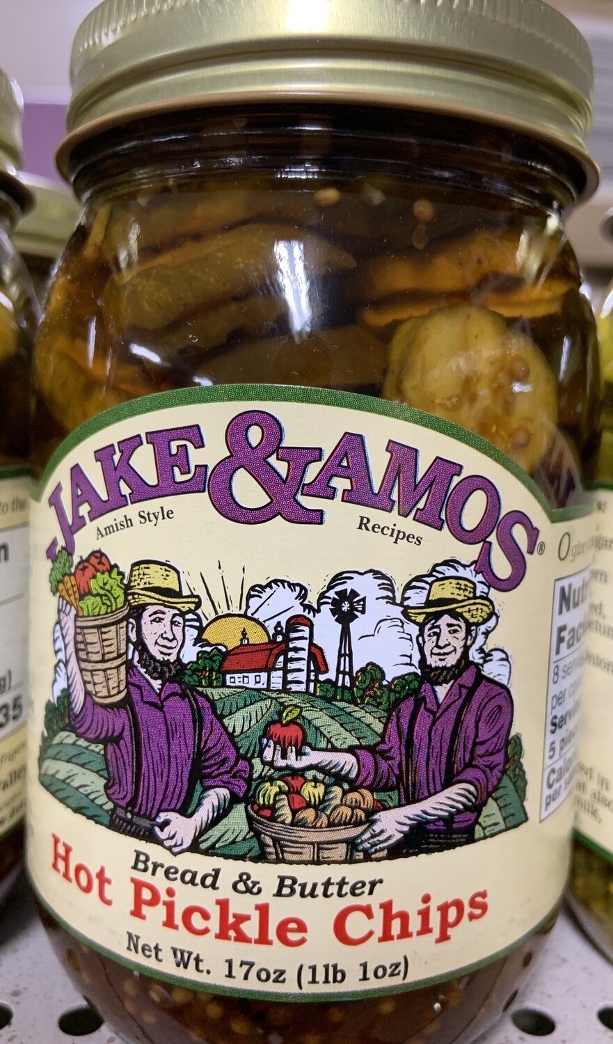 Jake & Amos Bread & Butter Hot Pickle Chips 16 oz
