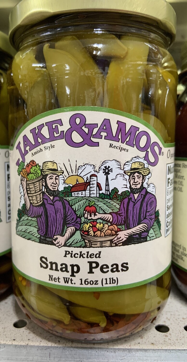 Jake & Amos Pickled Snap Peas 16 oz