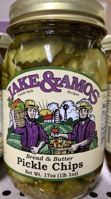 Jake and Amos Bread and Butter Pickle Chips 16 oz