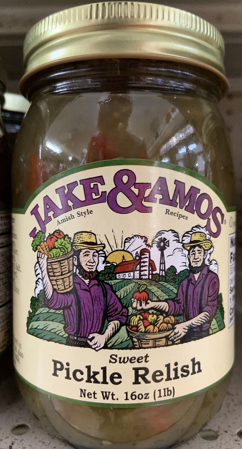 Jake &amp; Amos Sweet Pickle Relish 16 oz
