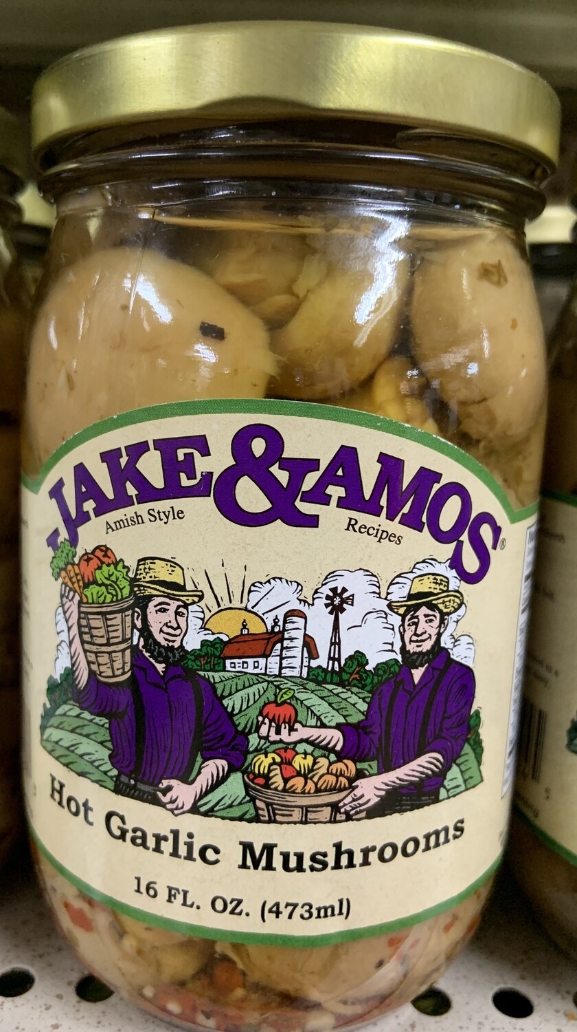 Jake & Amos Hot Garlic Mushroom 16 oz
