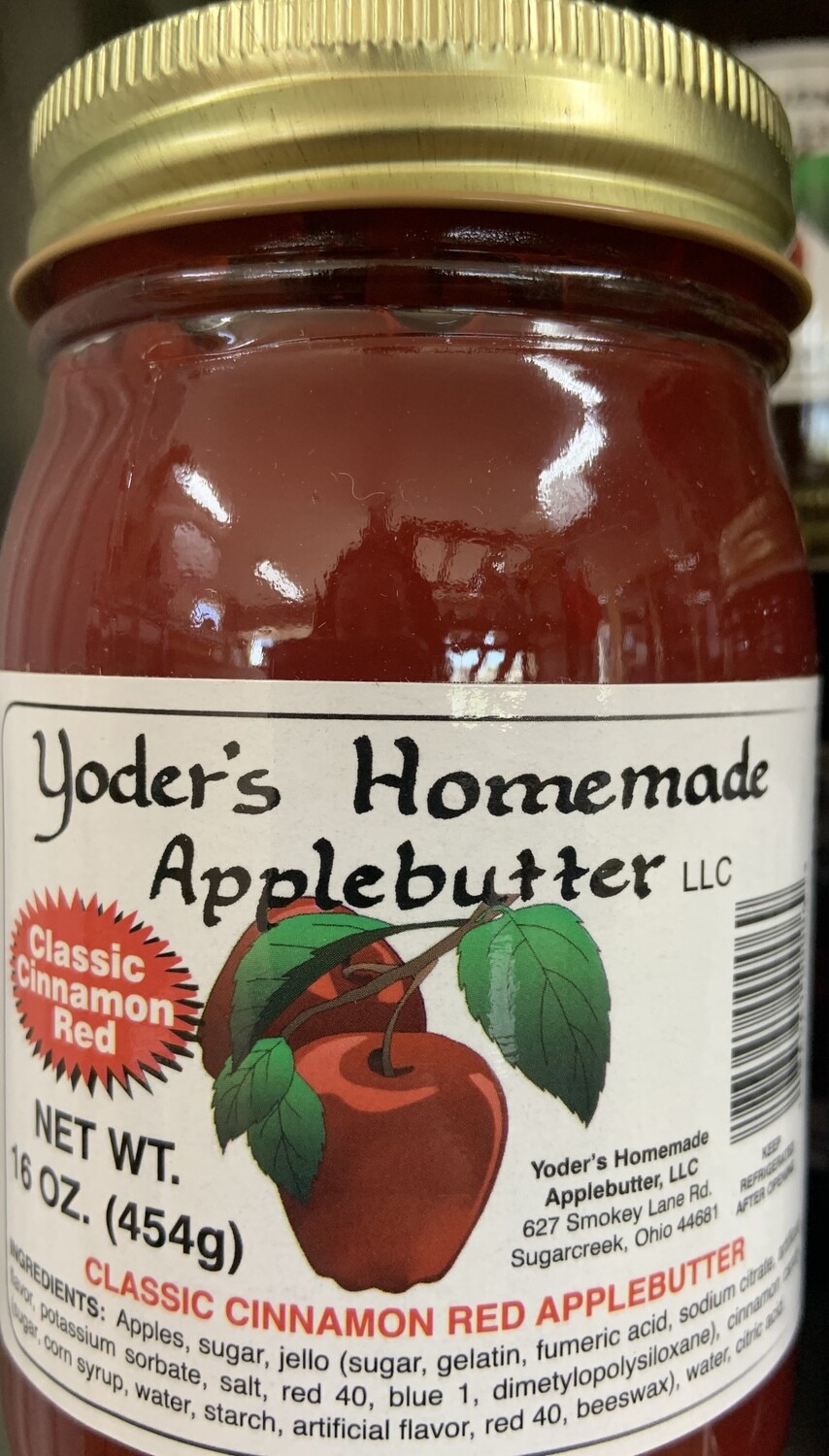 Yoder's Homemade Apple Butter Classic Cinnamon Red 16 oz