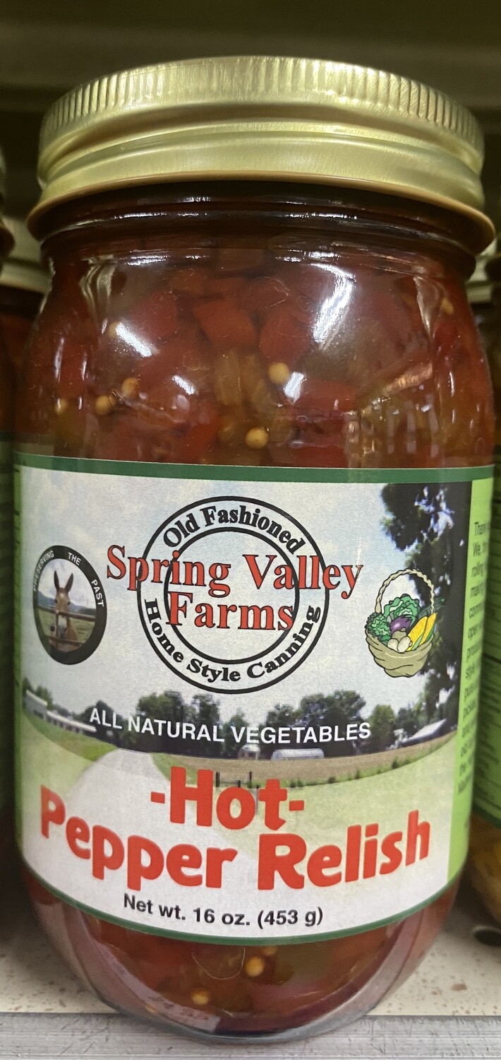 Spring Valley Farms Hot Pepper Relish 16 oz