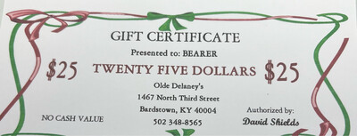 $25.00 Gift Certificate
