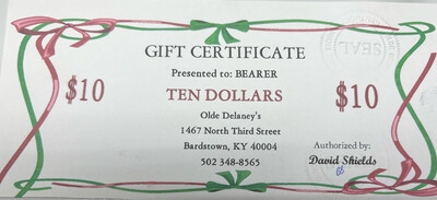 $10.00 Gift Certificate