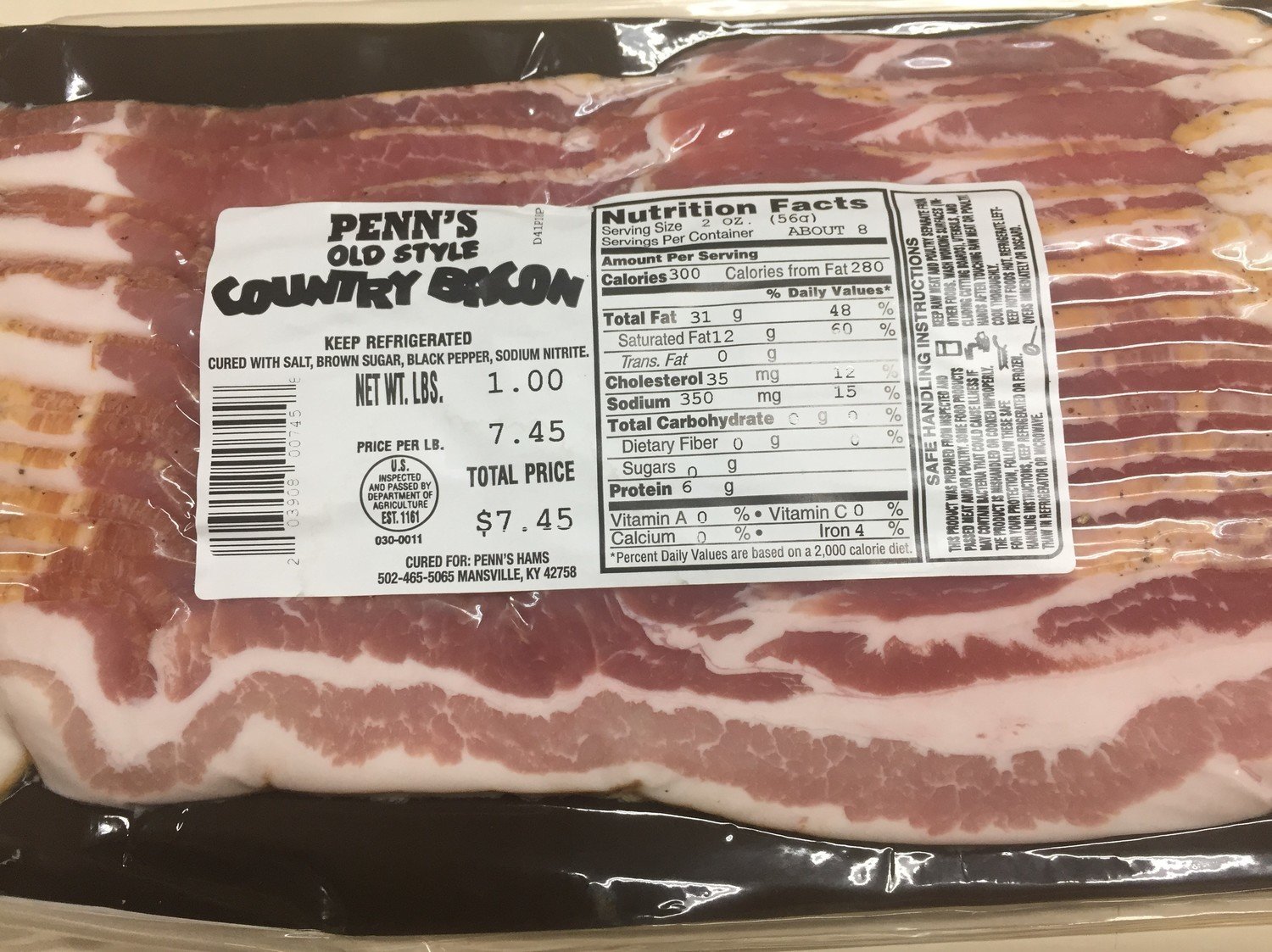 Penn's Sugar Cured Bacon 16 oz