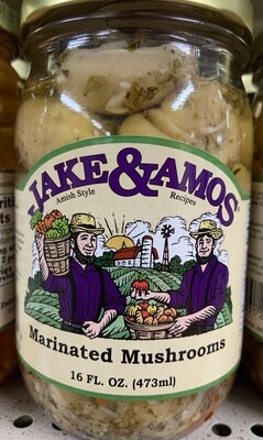 Jake &amp; Amos Marinated Mushrooms 16 oz