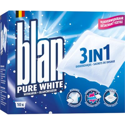 BLAN - Poudre de blanchiment 3 en 1 - Boîte de 10 sachets