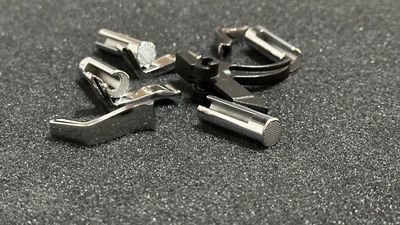 Knurled D2 Cam/Spring Steel 308 Lever With Pre Cut Trigger Silver PVD Combo