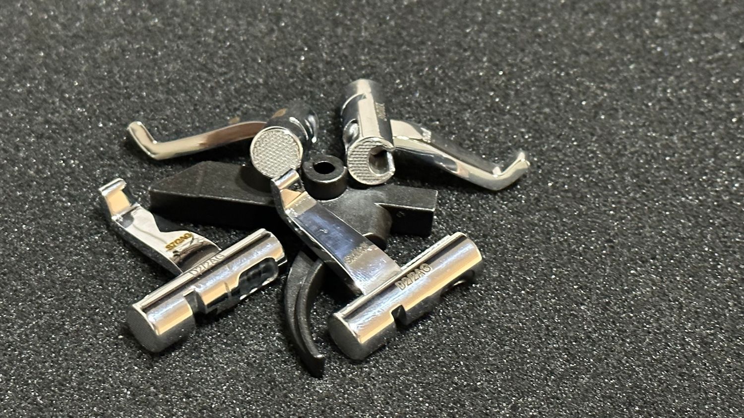 Knurled D2 Cam/S7 Lever With Pre Cut Trigger Silver PVD