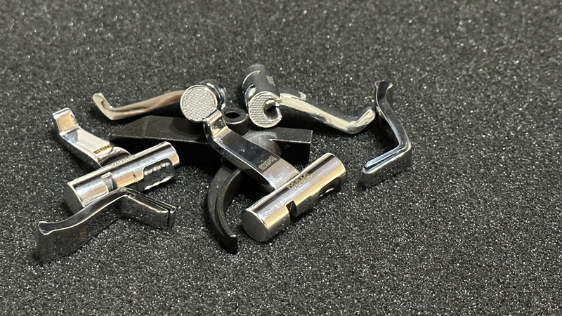 No Trigger Knurled D2 Cam/Spring Steel 308 Lever Silver PVD Combo