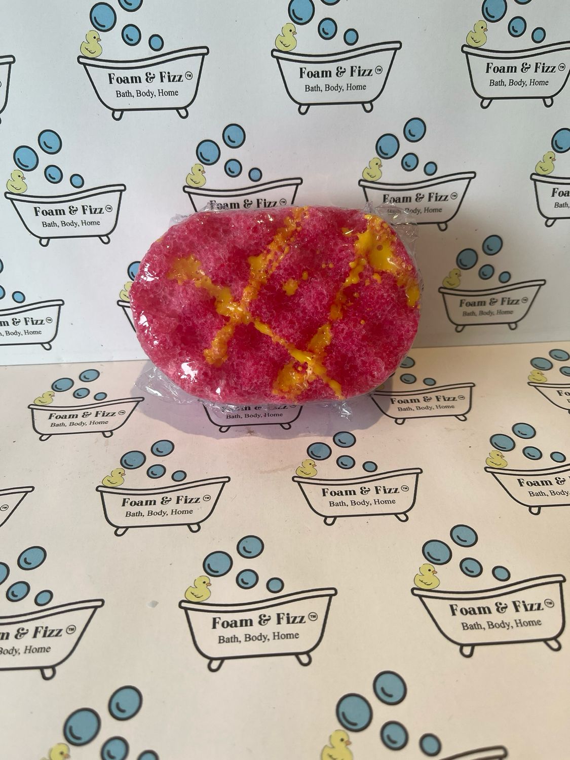 Rhubarb &amp; Custard Soap Mini Infused Sponge