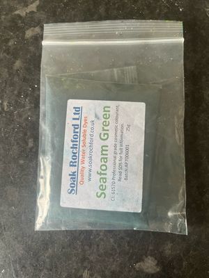 Seafoam green water soluble dye