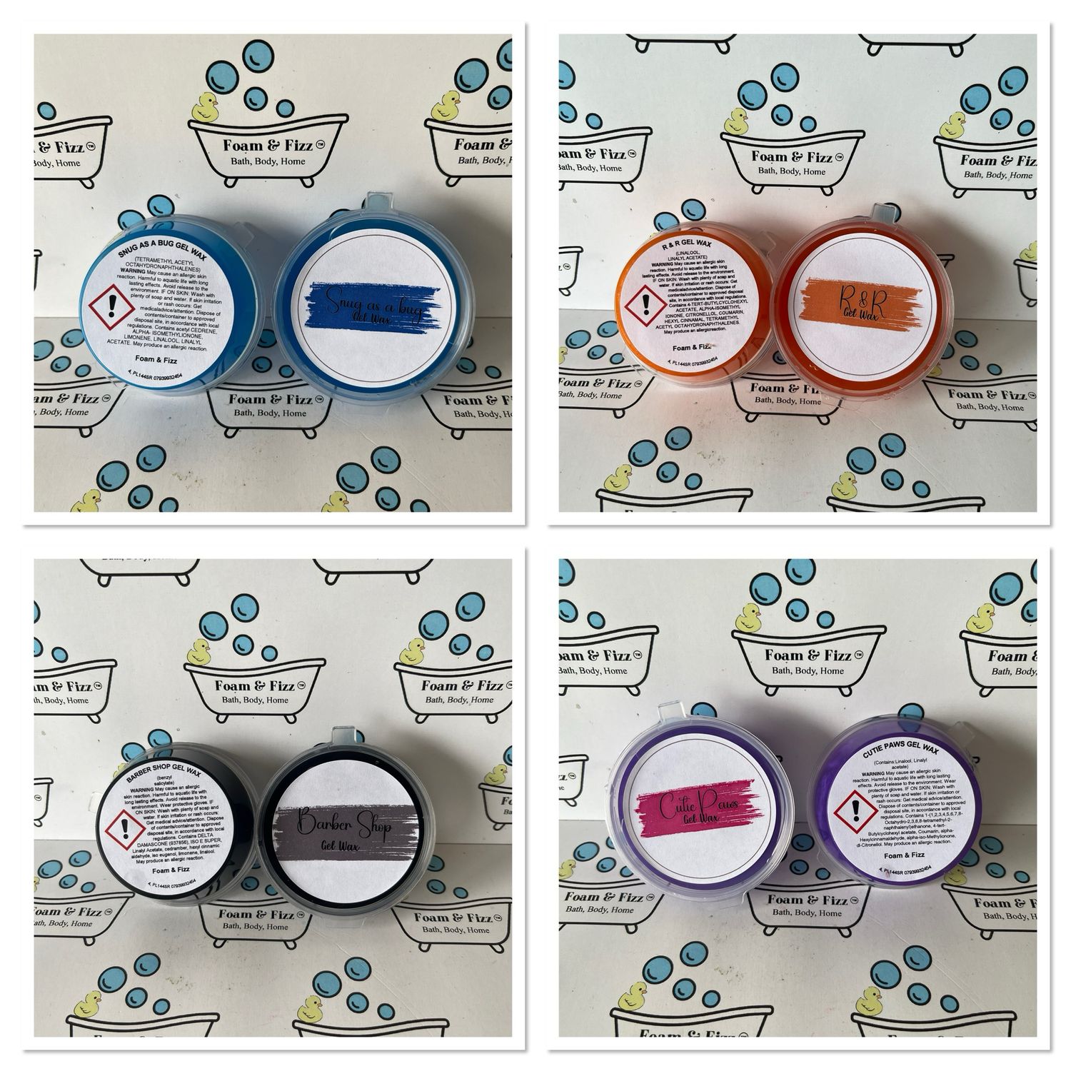 2oz Gel Wax with scent labels x 25