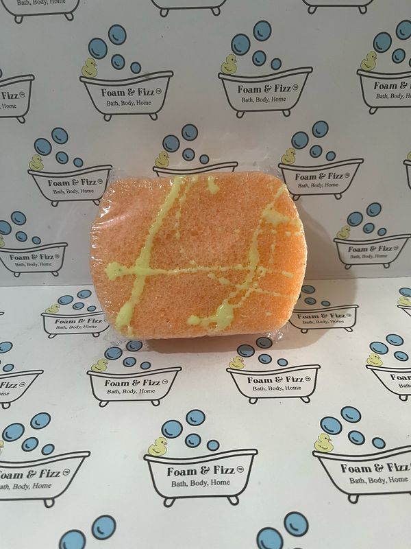 Tropical Mango & Lime Mini Soap Infused Sponge Tropical Mango & Lime Mini Soap Infused Sponge