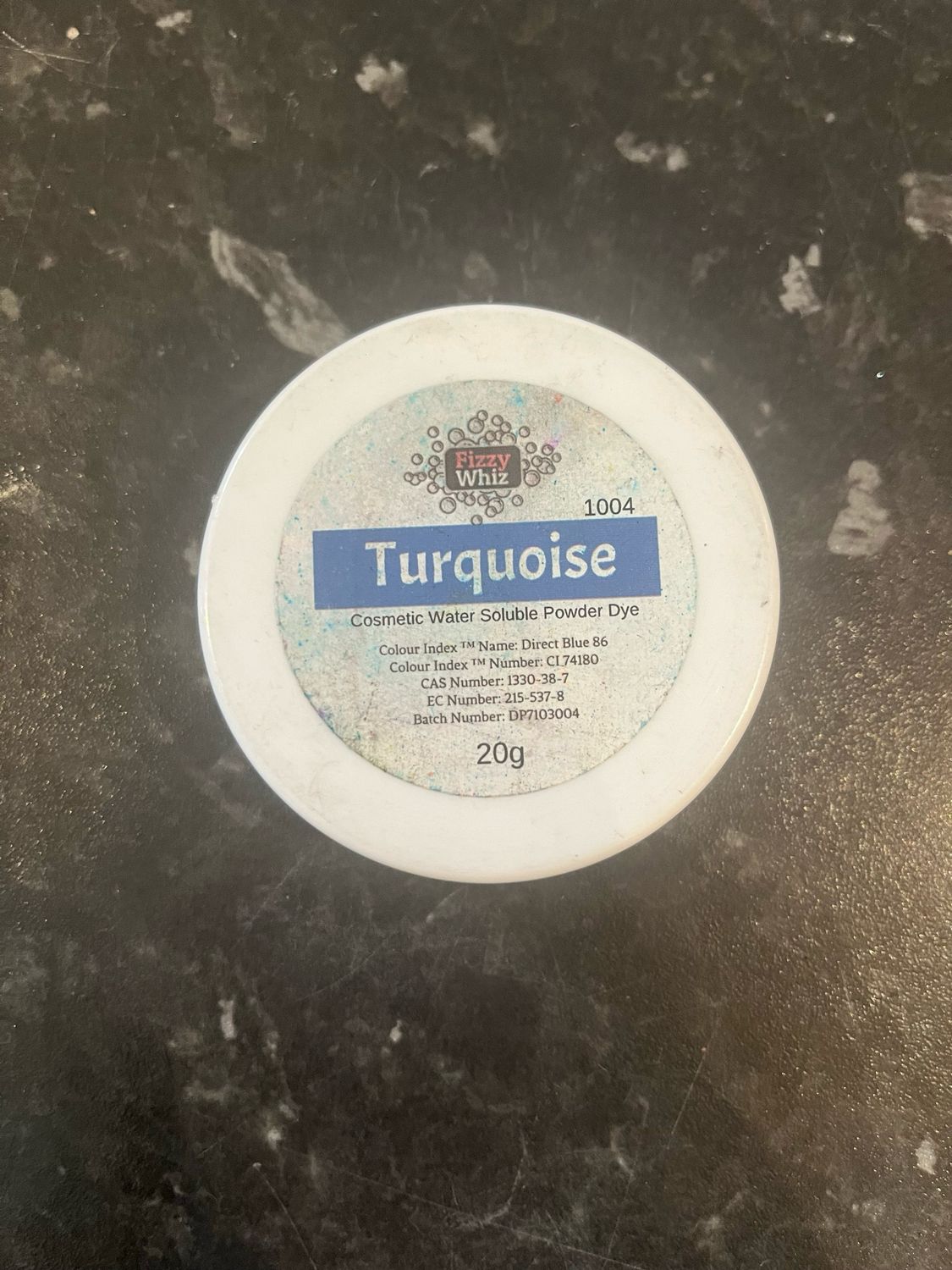 Turquoise Fizzywhiz colouring