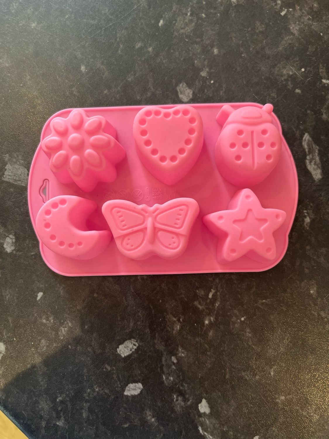 Butterfly, star and heart mould
