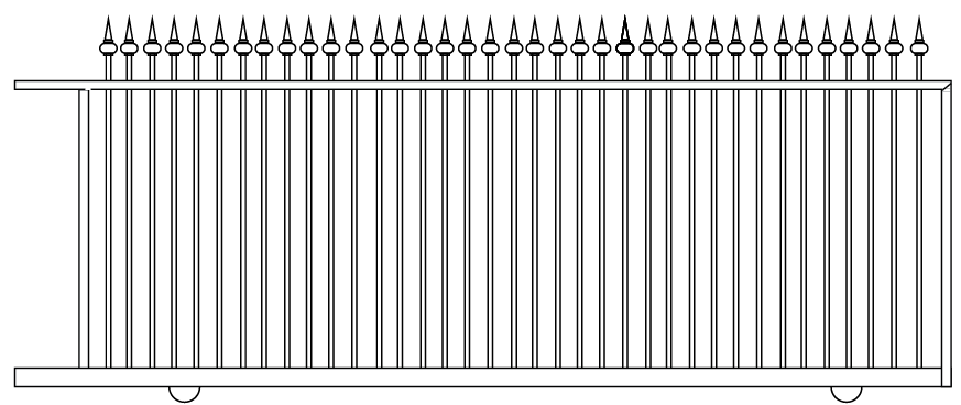 Round Tube 19mm Sliding Gate 1800mm High