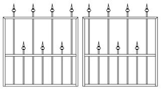 Round Tube 19mm Double Swing Gates 1500mm High